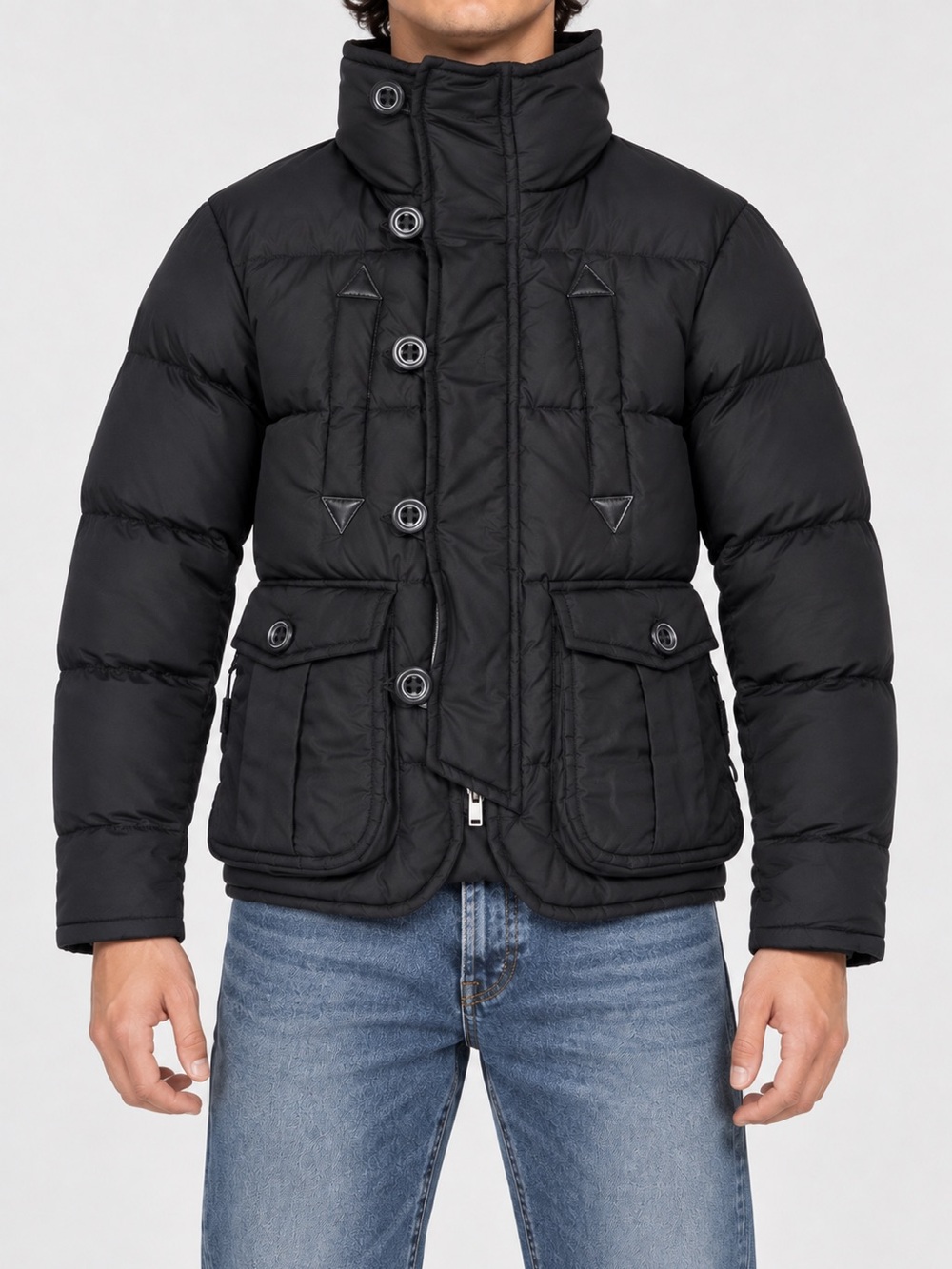 Dsquared2 Men's Black Puffer Jacket Down Insulated Full Zip Size 38 / Small‎